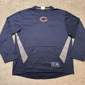 Chicago Bears NFL Mens Large LS Shirt Mesh Training Jersey Pouch Pocket Navy